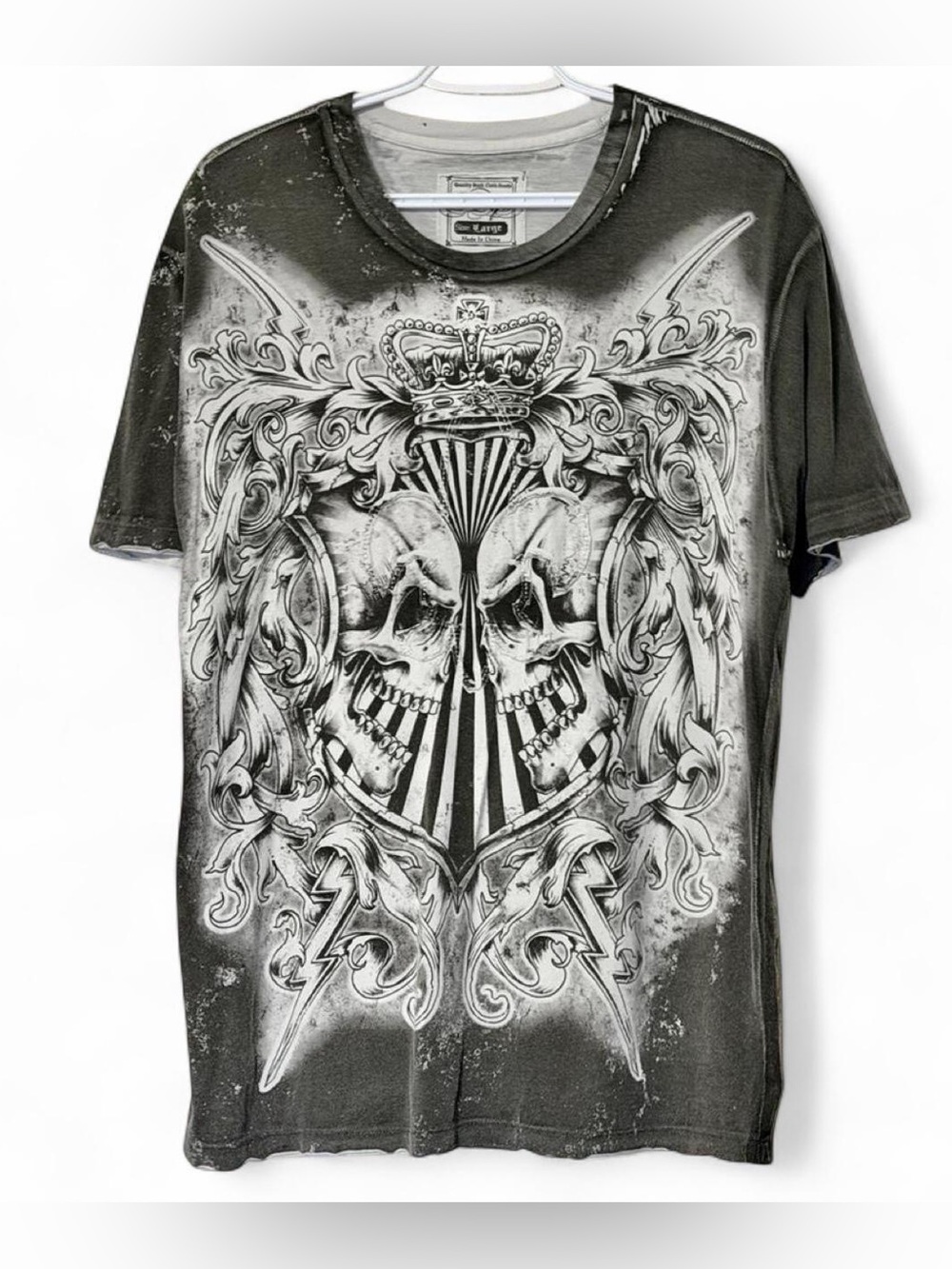 Y2K goth style skull graphic tee Size L
